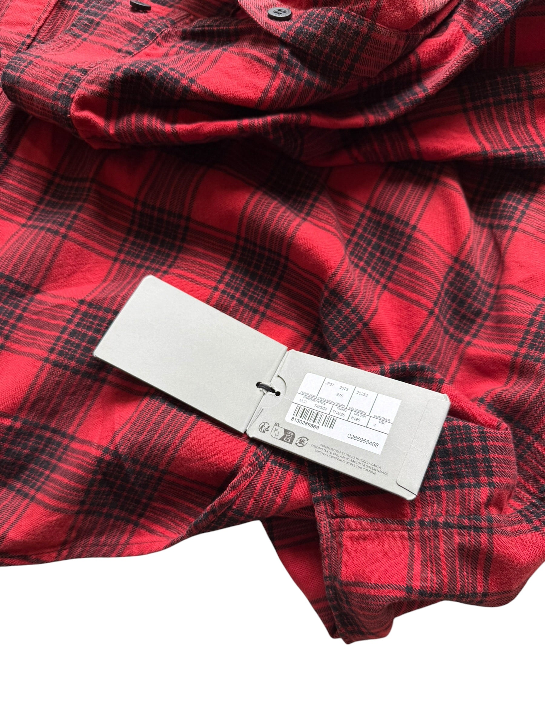 Balenciaga Runway Distressed Pink Hooded Flannel