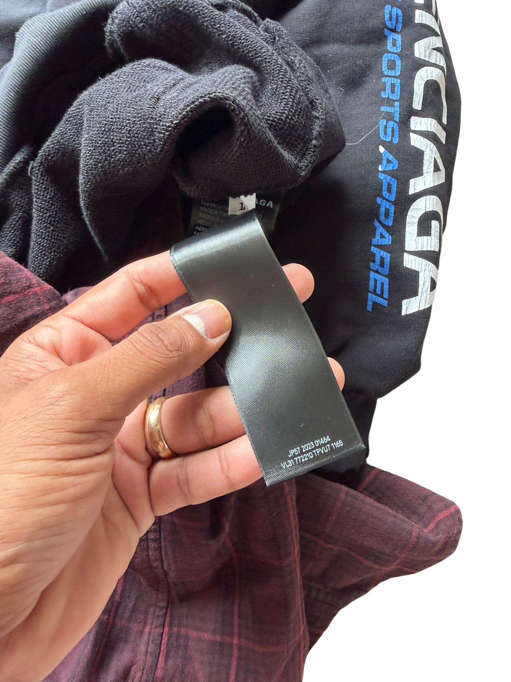 Balenciaga SS25 Runway Layered Flannel Sports-Icon Zip