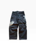 VRROCK Embroidered Baggy Black Jeans