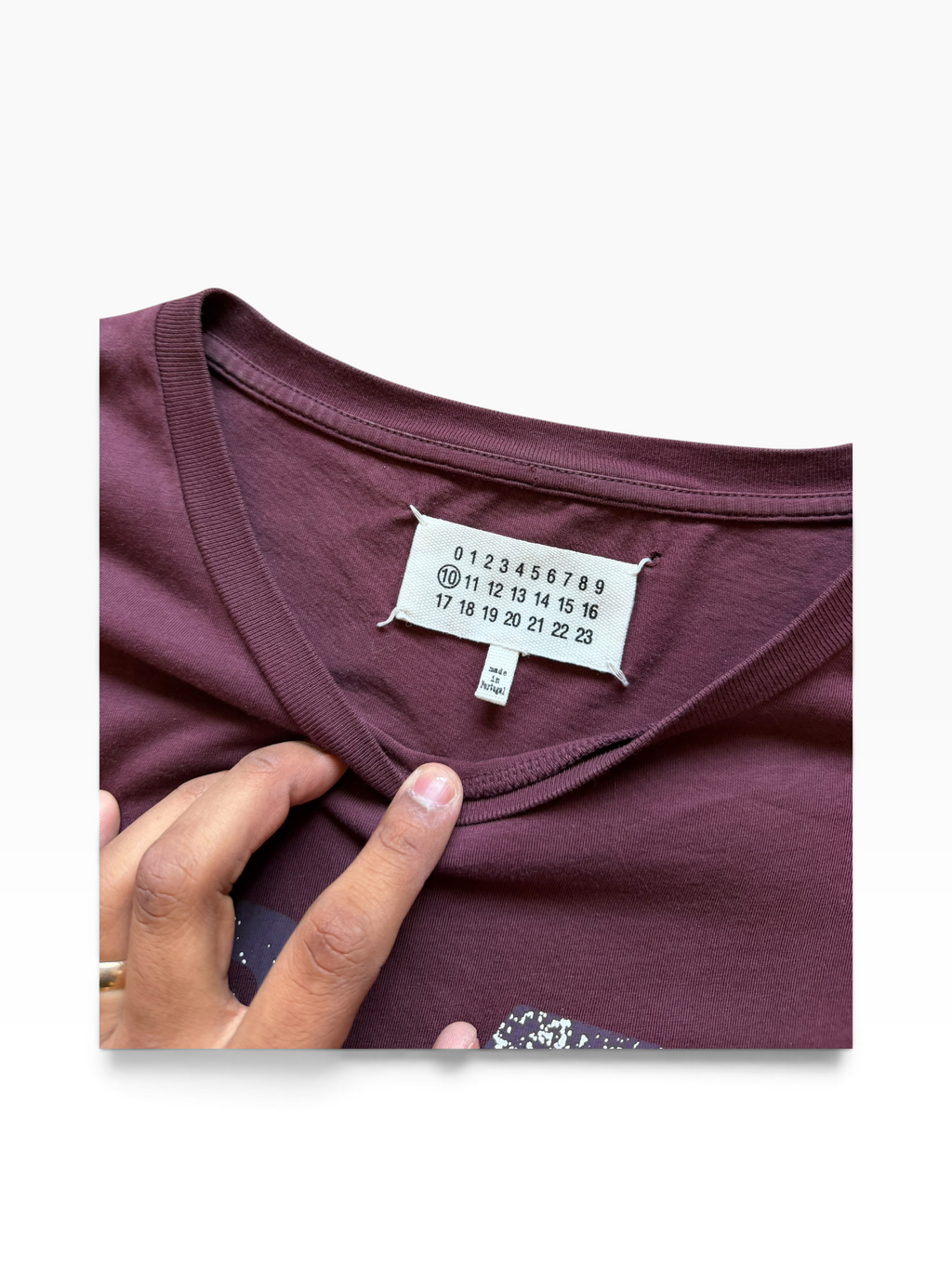 Maison Margiela Maroon M - Logo Tee
