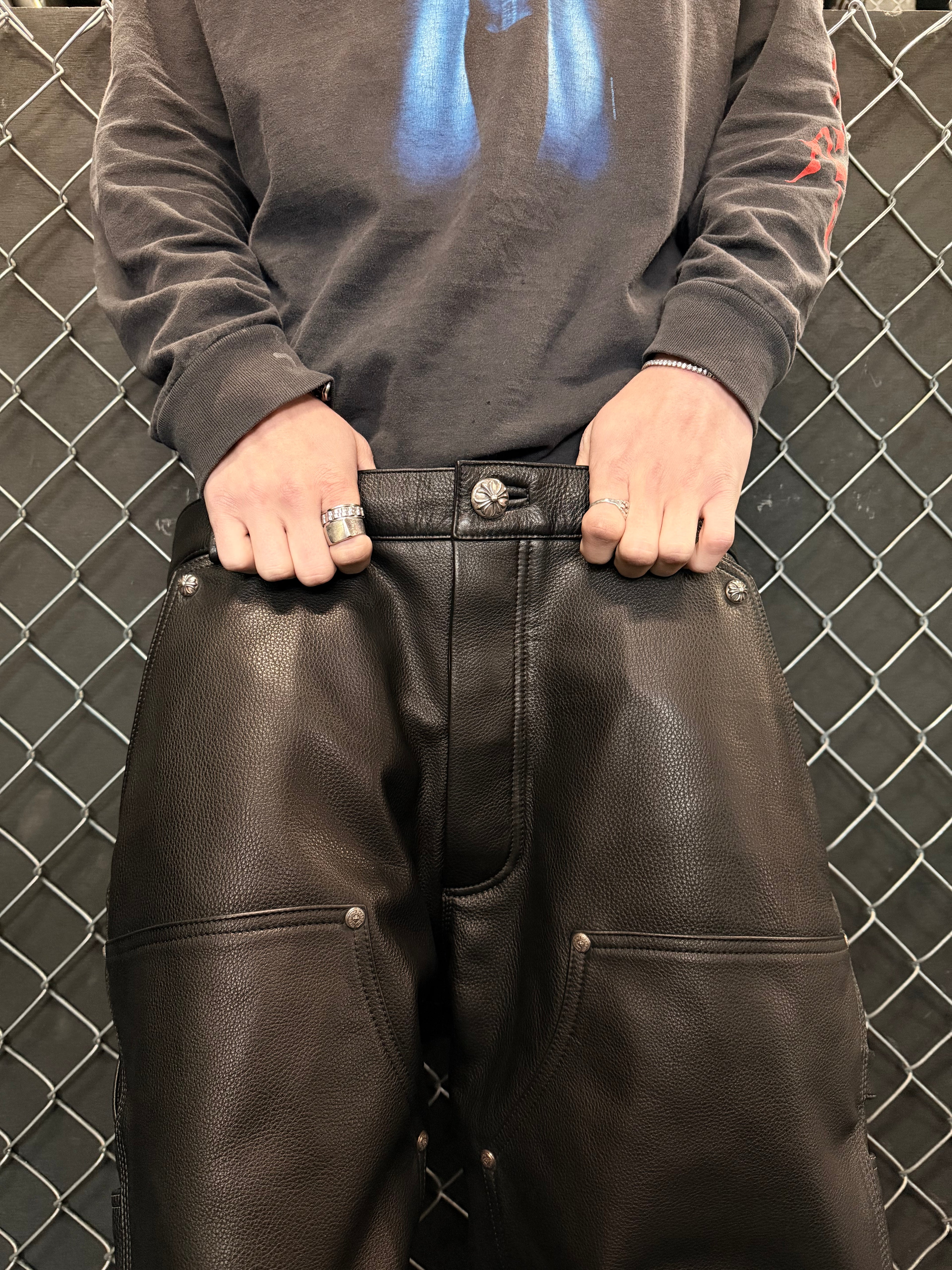 Chrome Hearts Calf Leather Double Knees