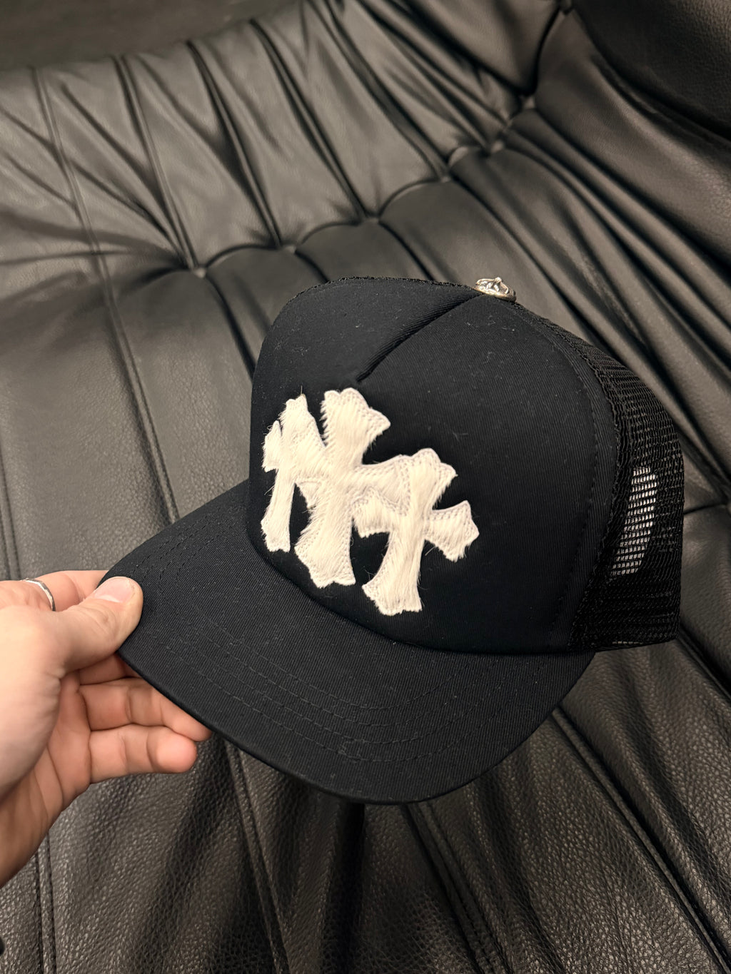 Chrome Hearts Pony Hair Triple Cross Trucker