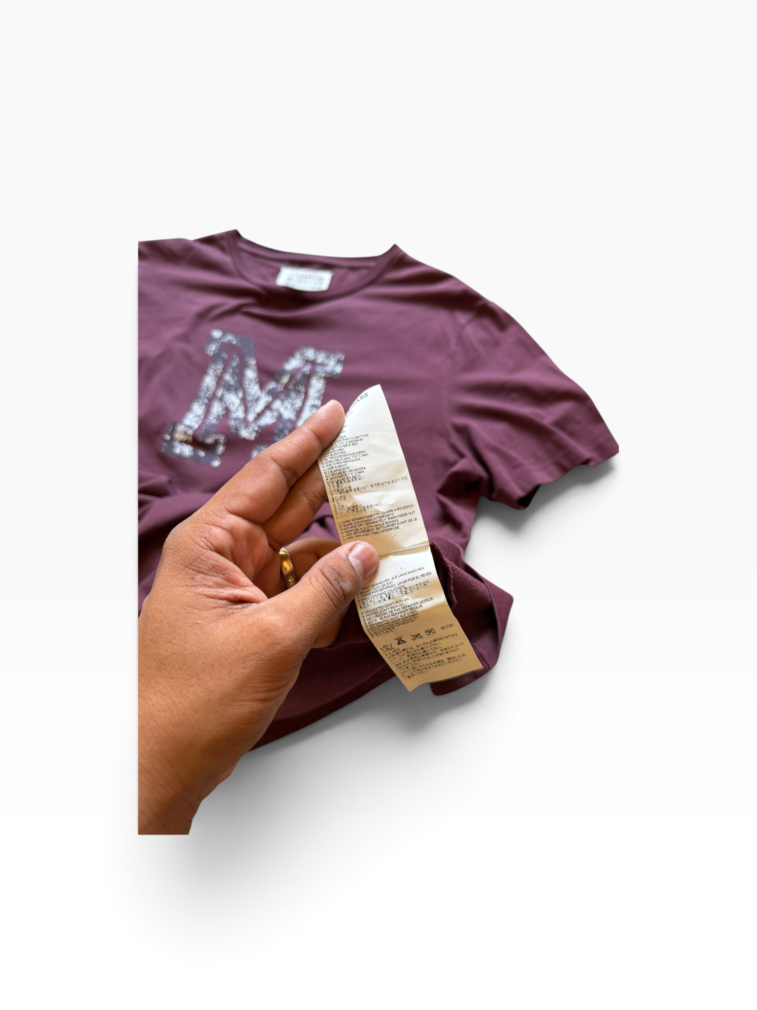 Maison Margiela Maroon M - Logo Tee
