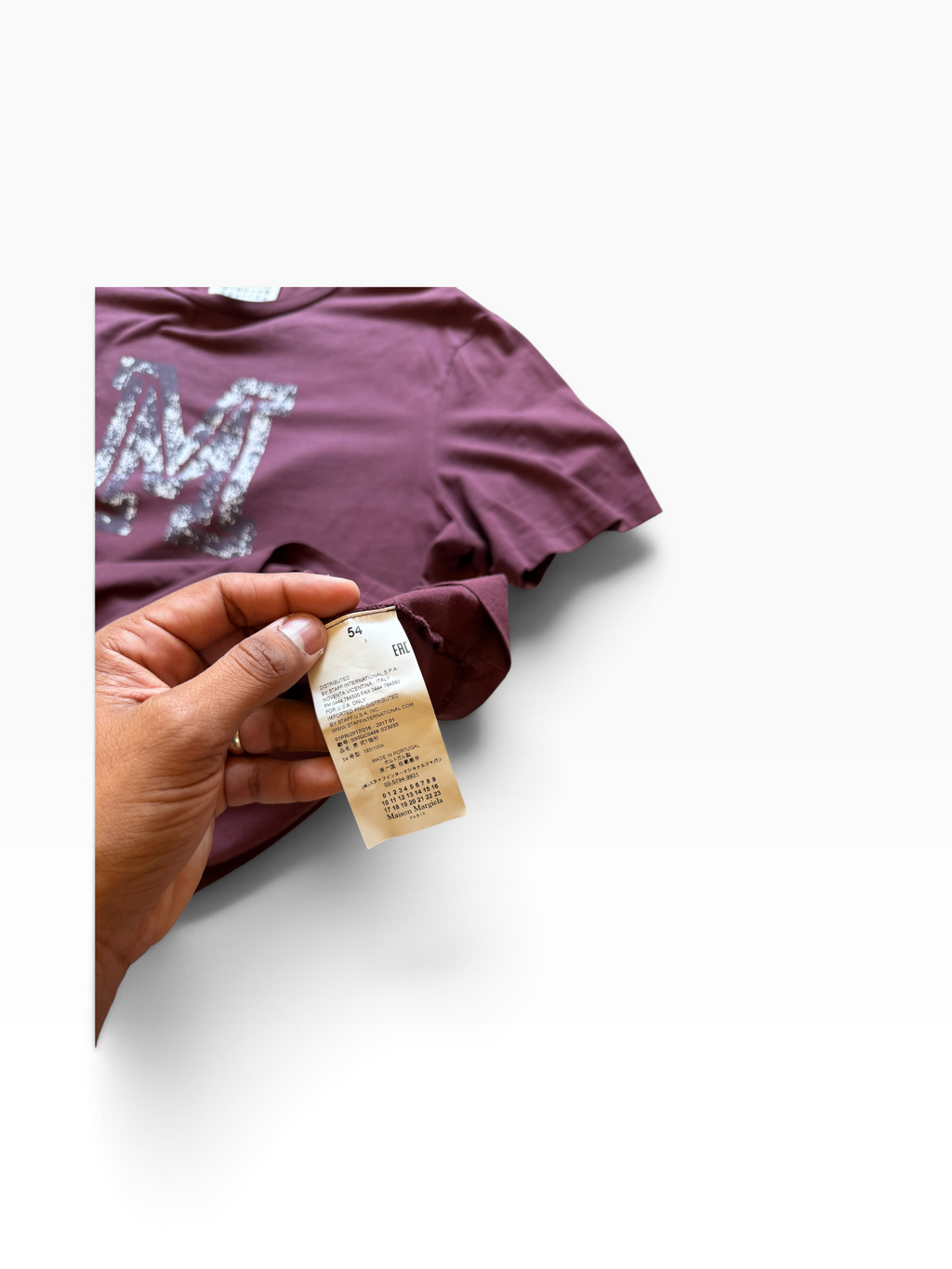 Maison Margiela Maroon M - Logo Tee