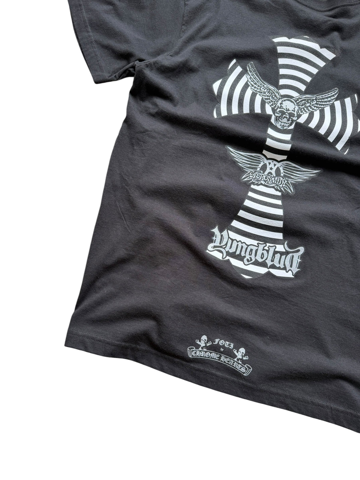 Chrome Hearts x Foti x YungBlud x Aerosmith Cross Tee