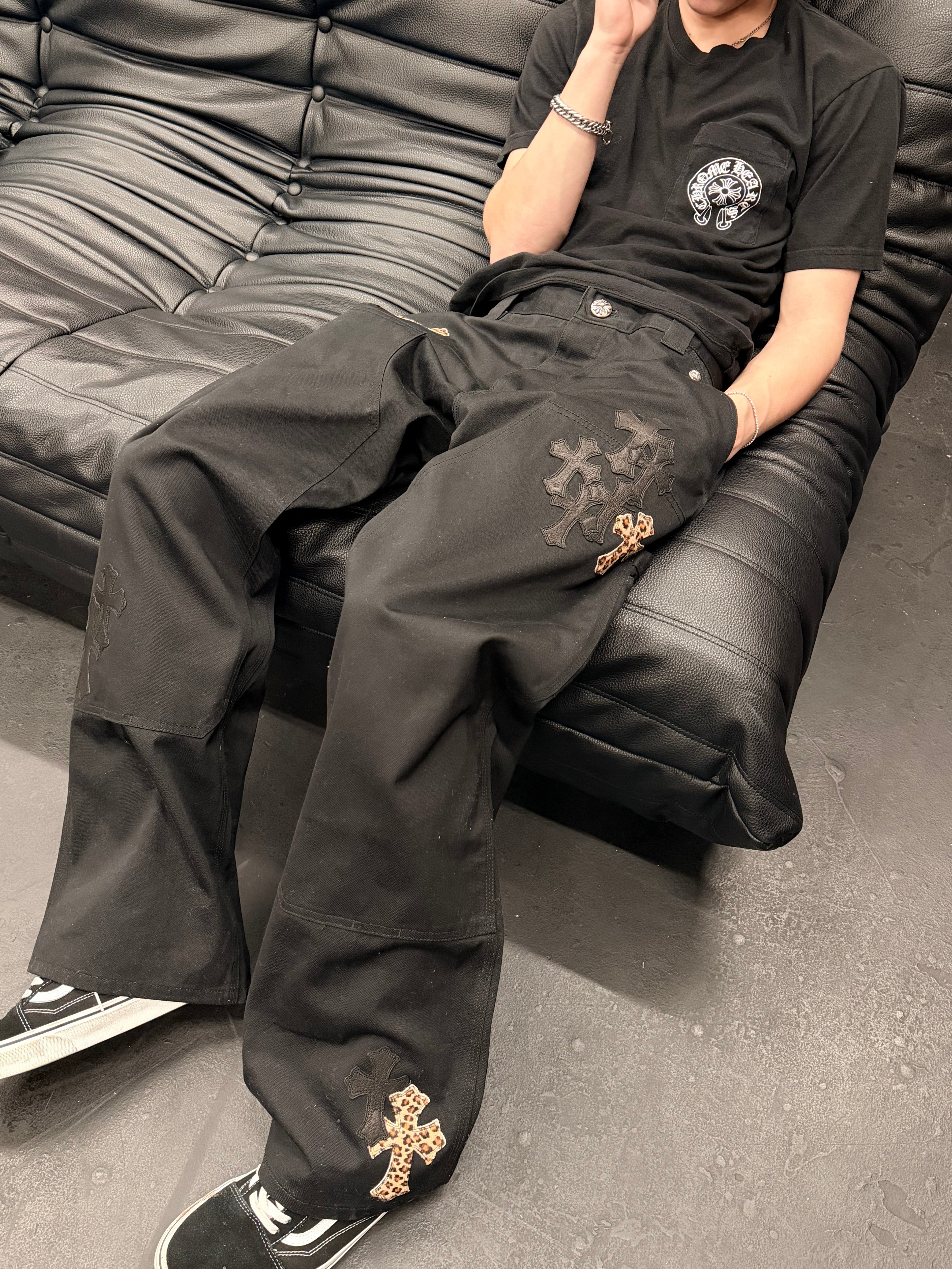 Chrome Hearts Cross Patch Double Knees