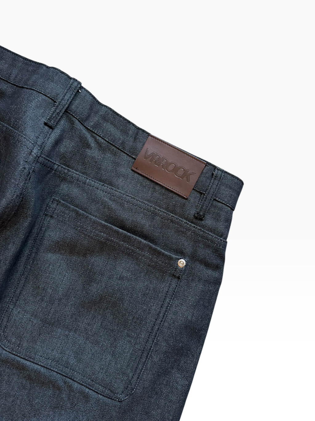 VRROCK Embroidered Baggy Black Jeans