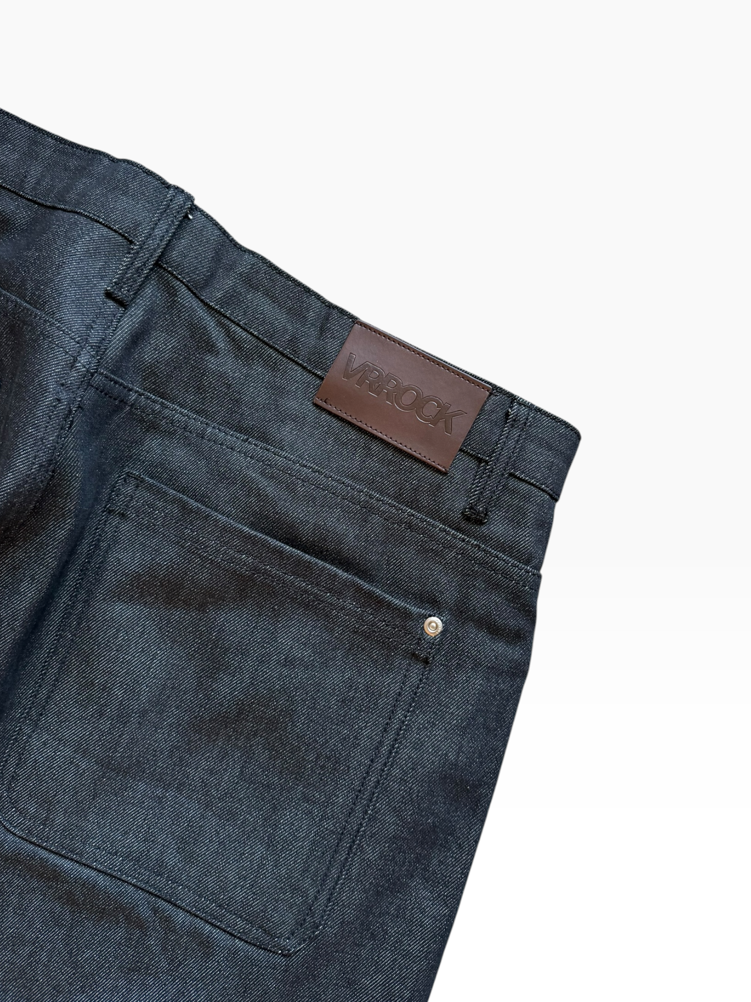 VRROCK Embroidered Baggy Black Jeans