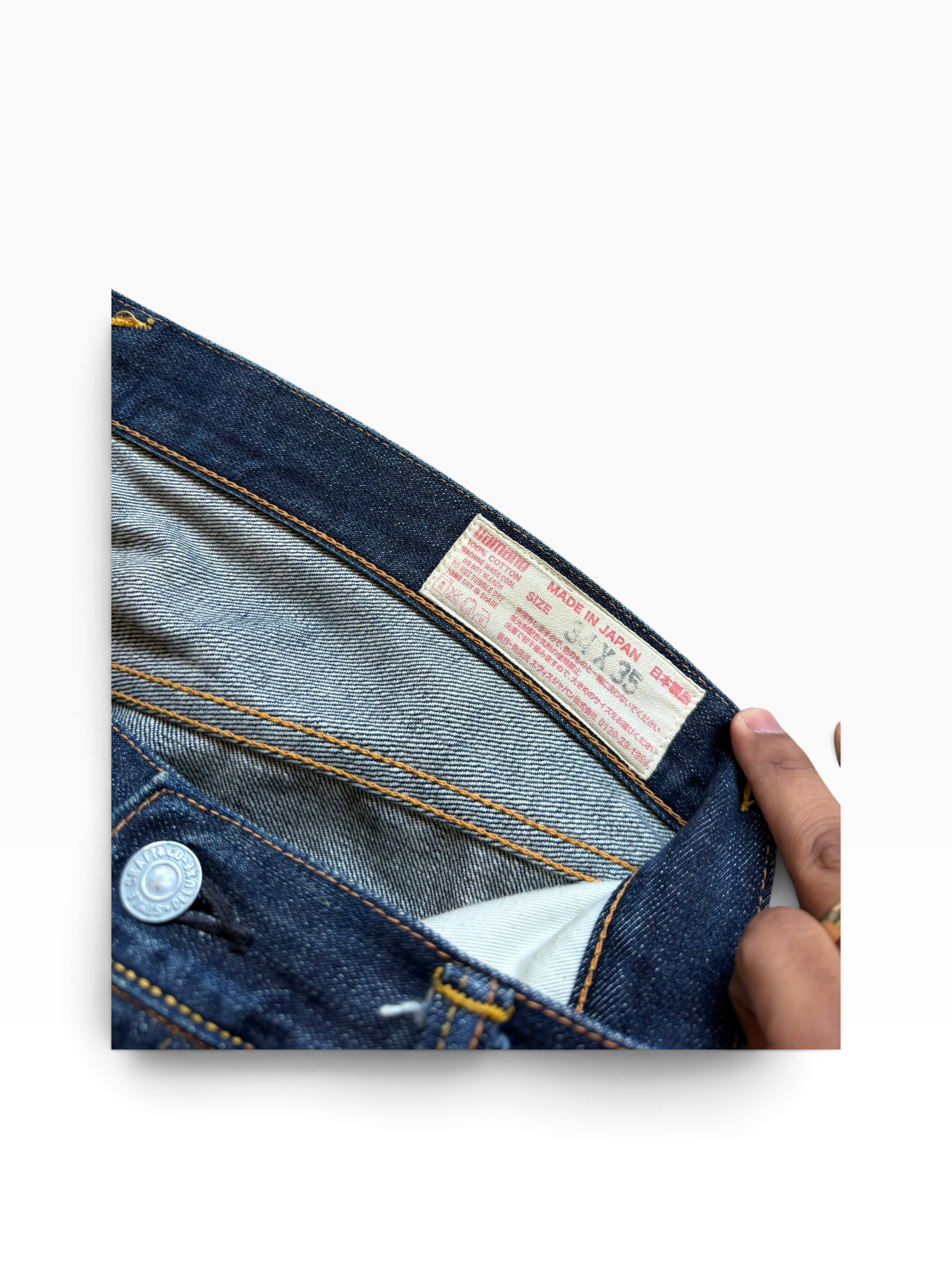 Evisu Indigo Wash Brown Logo Denim Jeans