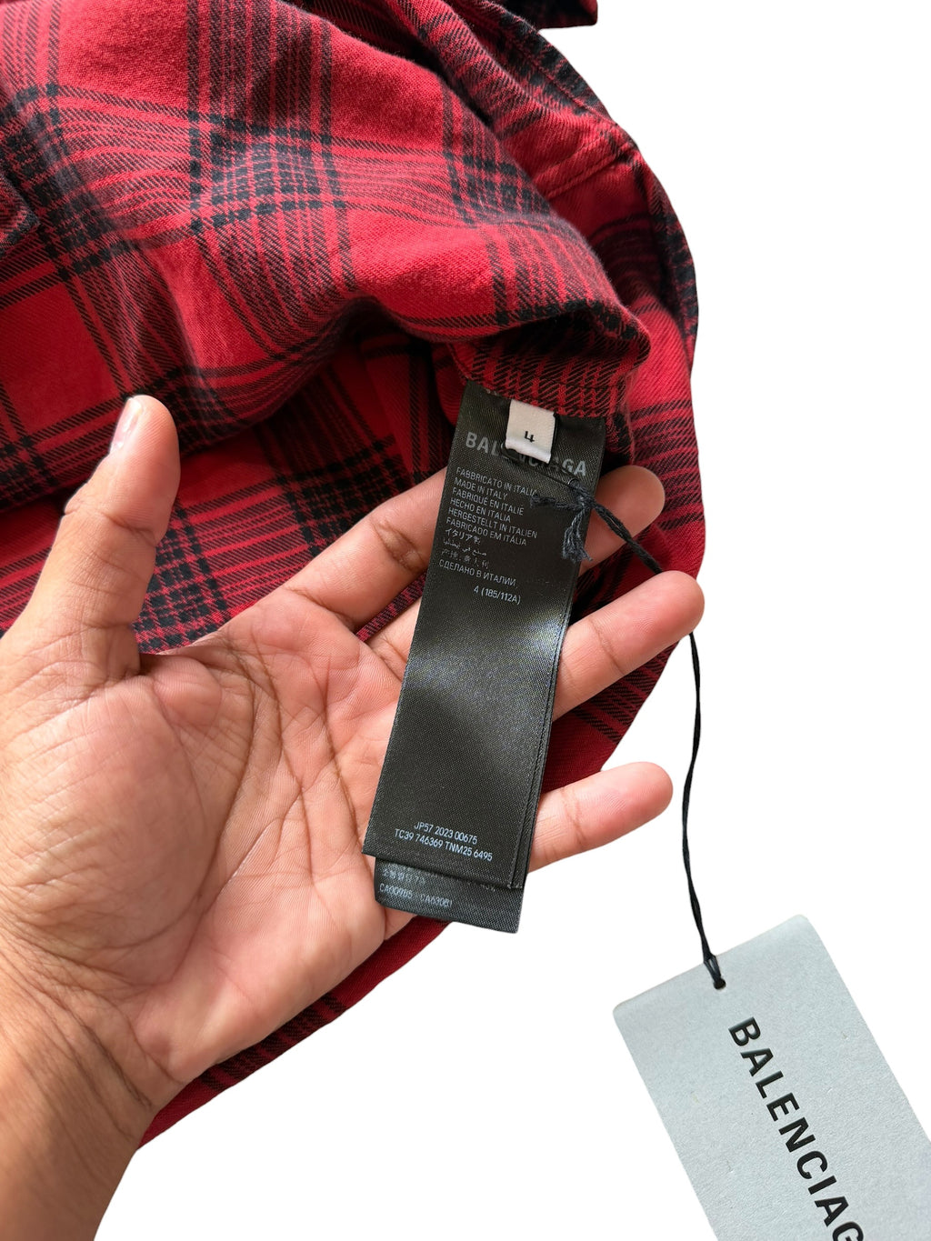 Balenciaga Runway Distressed Pink Hooded Flannel