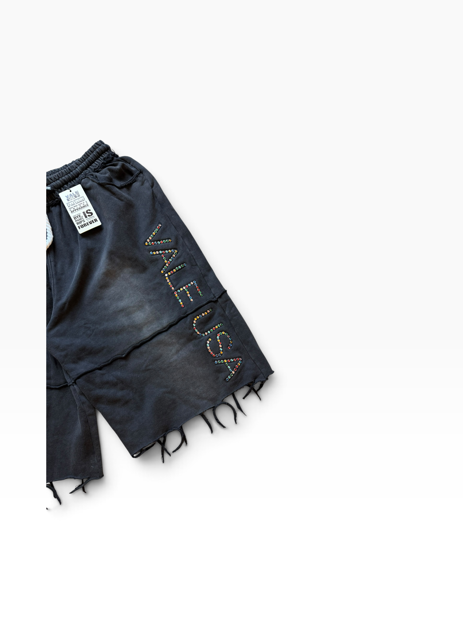 Vale USA Black Rhinestone 3/4 Sweats